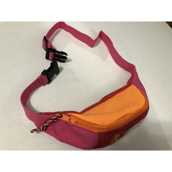 Vintage 1990's Nylon Orange Pink Kids Xpress Fanny Pack Belt Bag Hip Sack 34 - Picture 4 of 4
